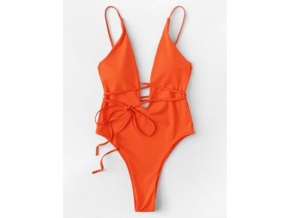 Jednodílné plavky oranžové