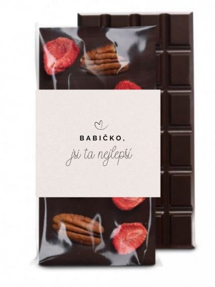 1897 cokolada babicko jsi ta nejlepsi horka cokolada s pekany a jahodami