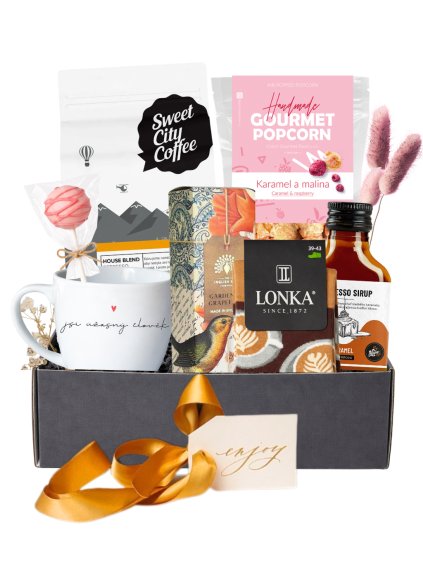 Dárkový balíček Květiny a káva