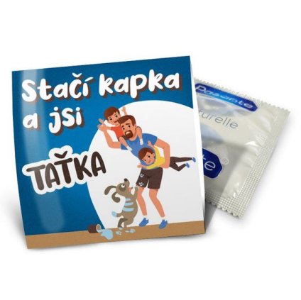 Vtipný kondom Stačí kapka a jsi taťka