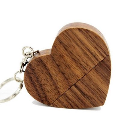 USB flash disk dřevěné srdíčko