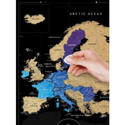 Stírací mapa Evropy
