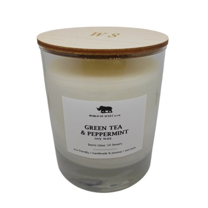 Green tea a pappermint - Přírodní sójová svíčka