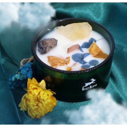 Hop Hare Magická Květinová Svíčka s Krystaly - Slunce