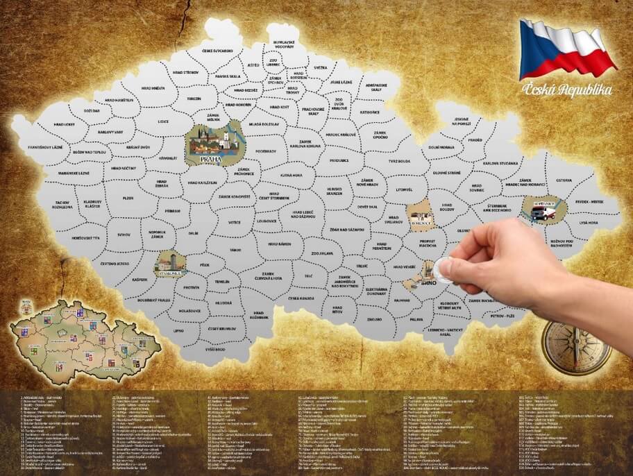 Stírací mapa Česká republika
