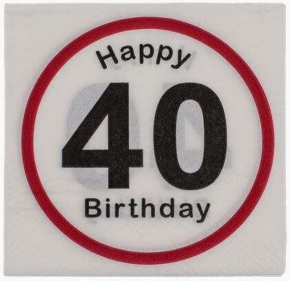 Narozeninové ubrousky 40