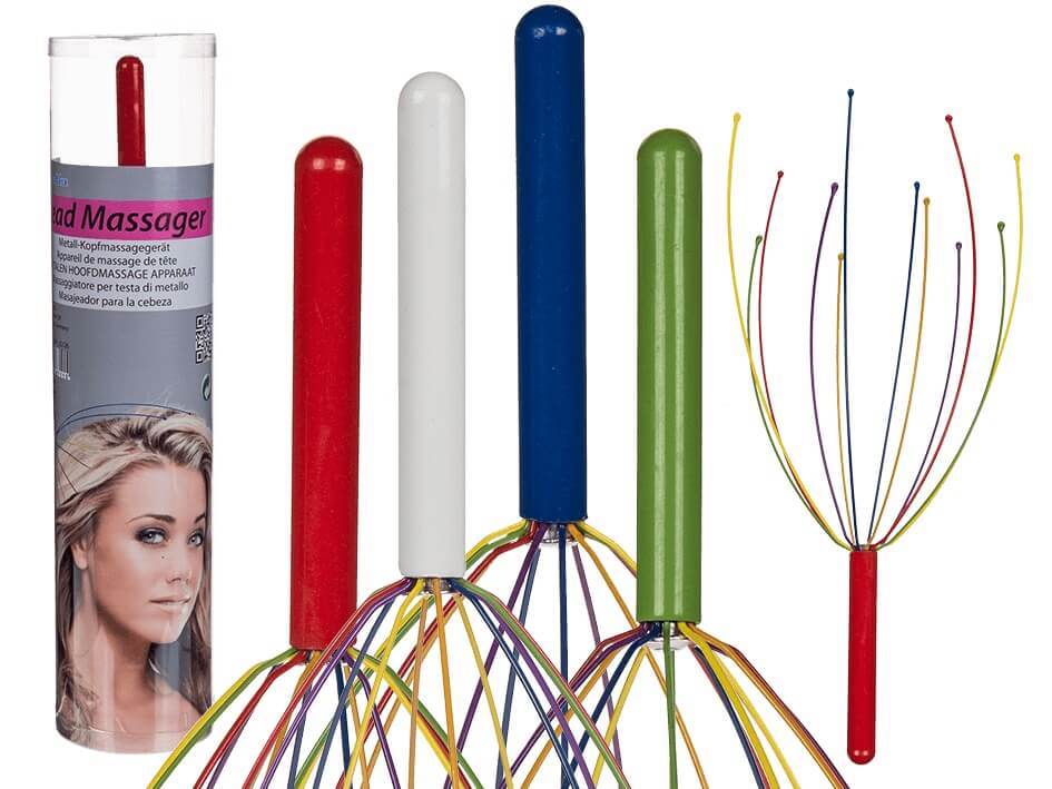 Barevný masírovač hlavy