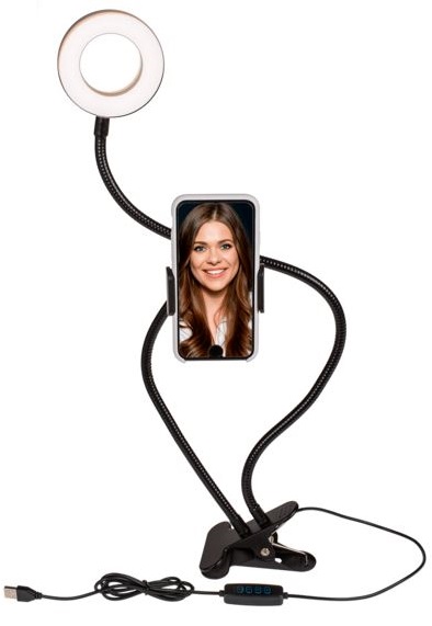 Selfie držák na mobil s LED světlem