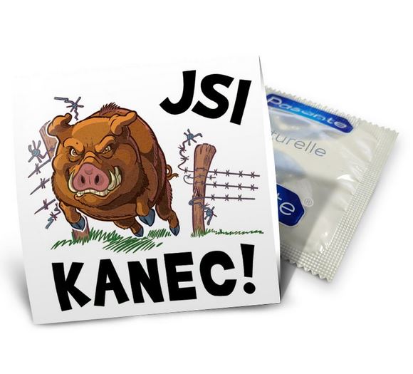 Vtipný kondom Jsi kanec