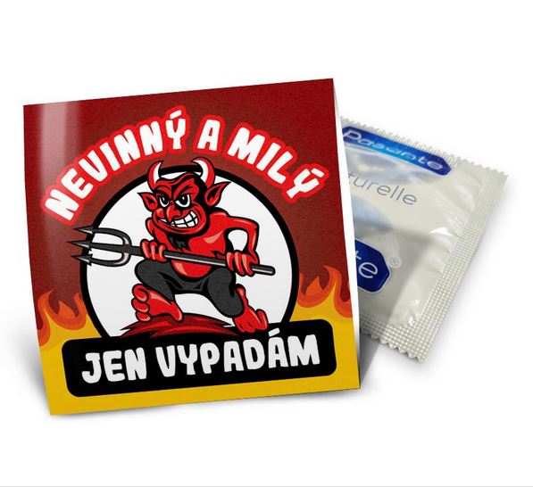 Vtipný kondom Nevinný a milý