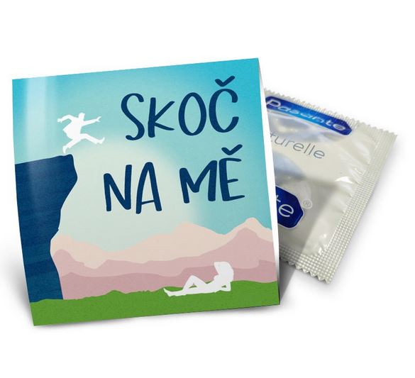 Vtipný kondom Skoč na mě