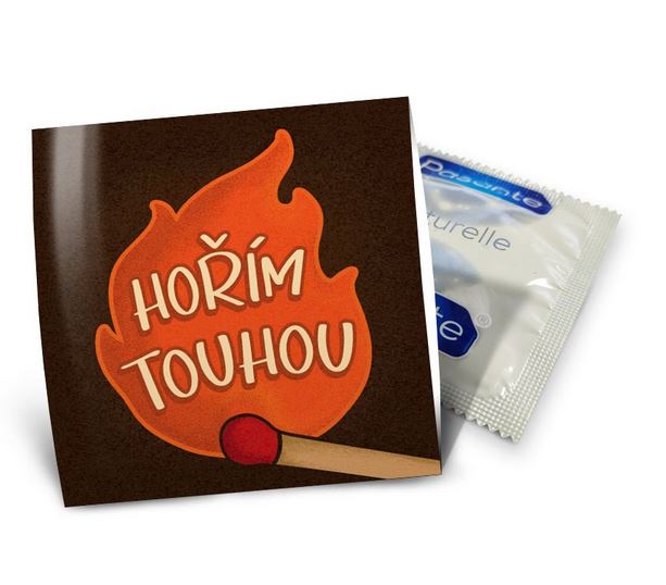Vtipný kondom Hořím touhou