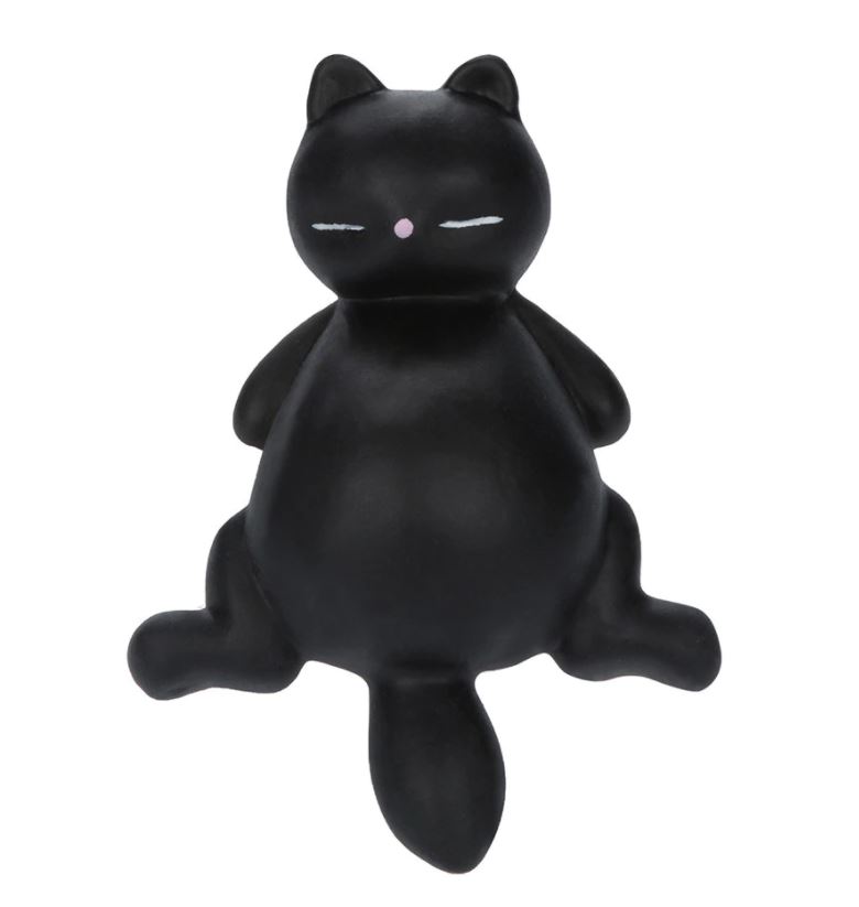 Antistresová mačkací kočka černá