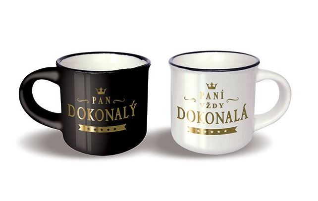 Párové mini hrníčky Pan dokonalý a Paní dokonalá