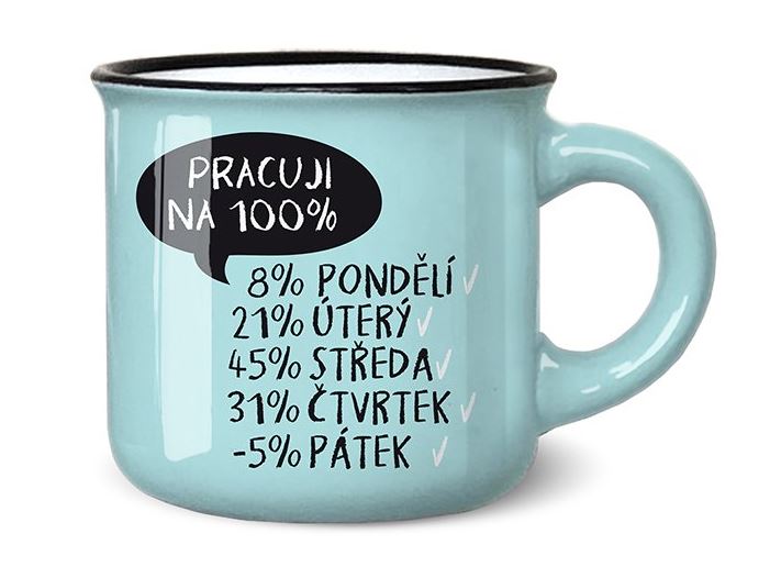 Mini hrníček Pracuji na 100%
