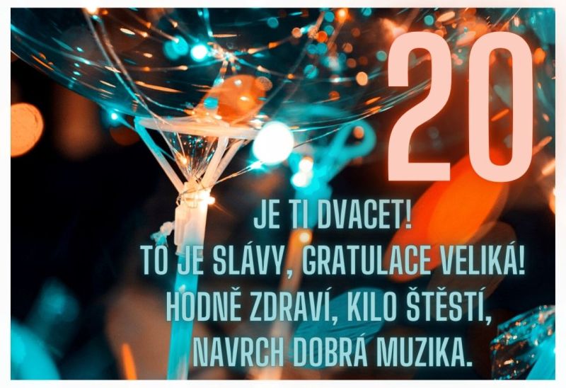 Kartička k narozeninám 20