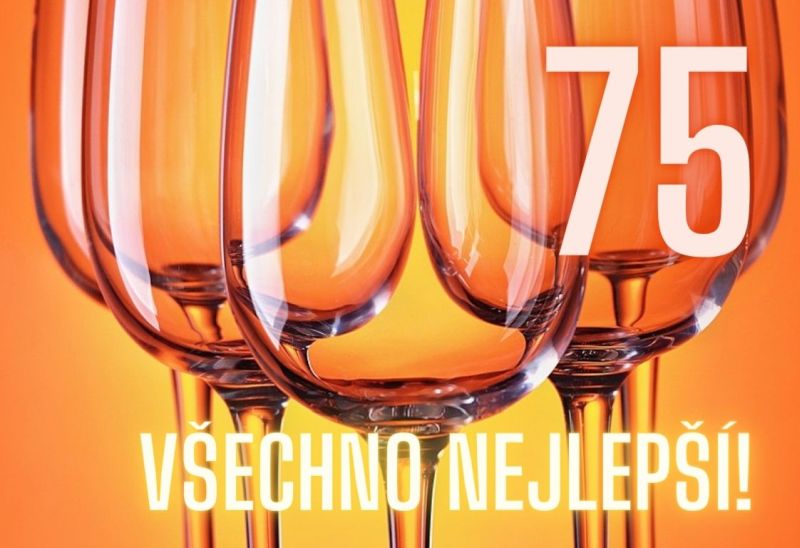 Kartička k narozeninám 75