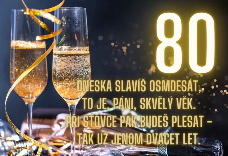 Kartička k narozeninám 80