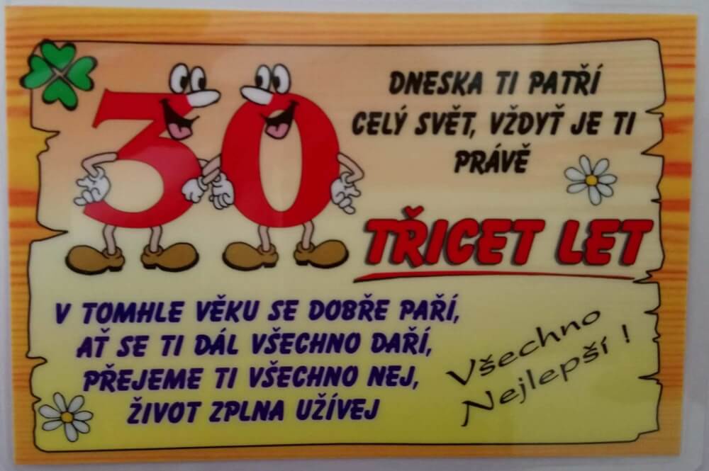 Vtipné přání k narozeninám - 30 let