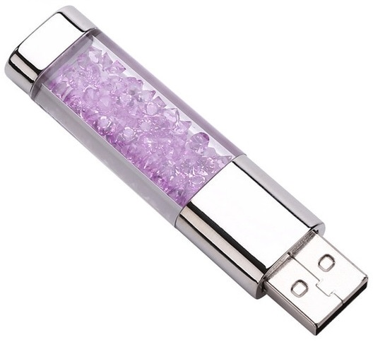 USB flash disk crystal fialová 64GB