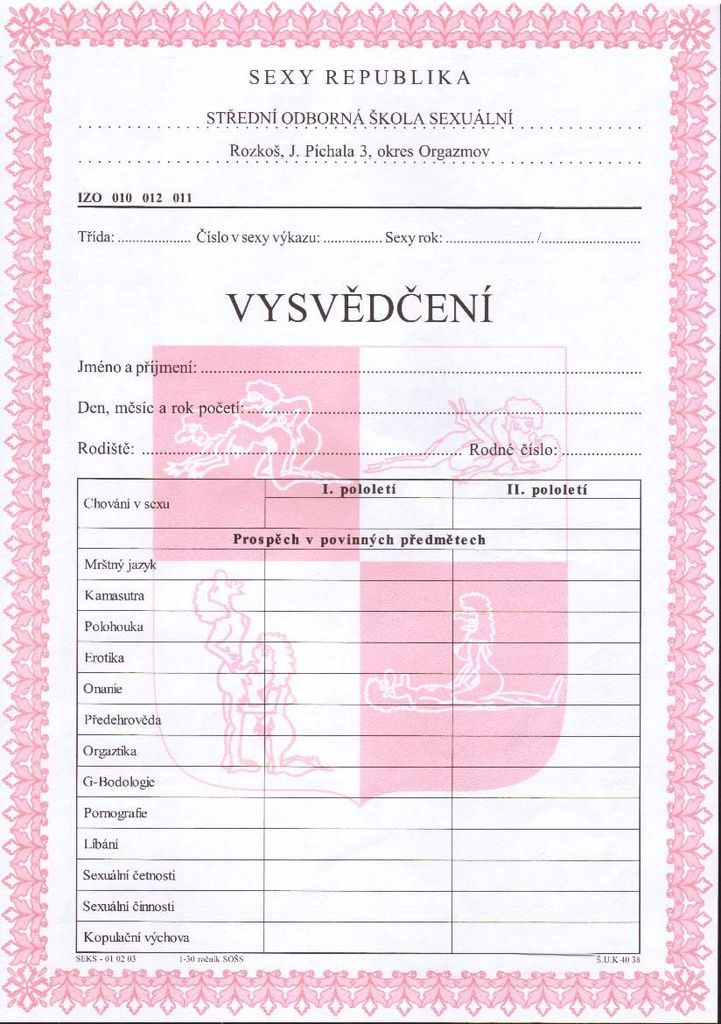 Sexy vysvědčení