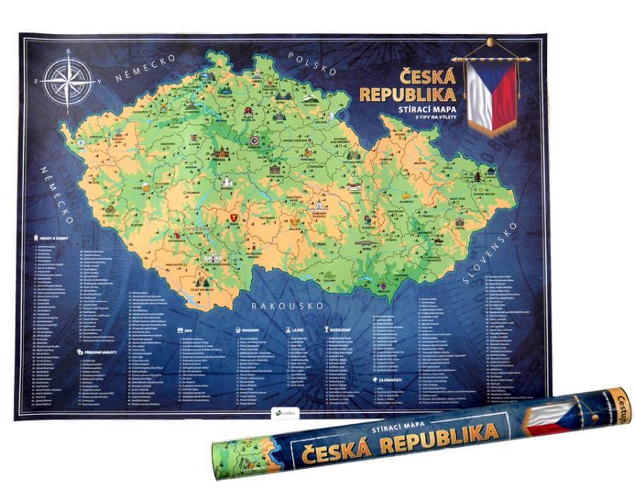 Stírací mapa České republiky
