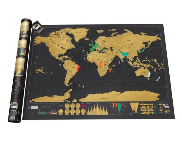 Stírací mapa světa Deluxe