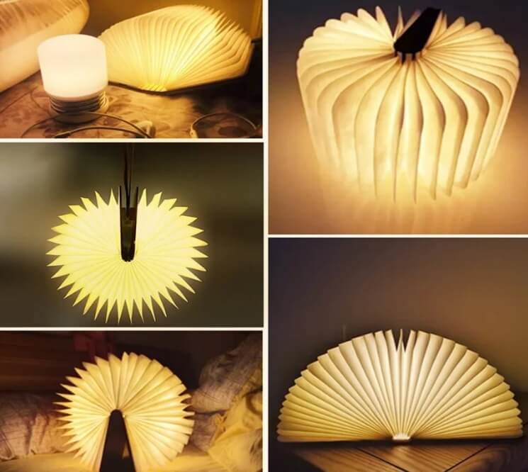Led noční lampa kniha