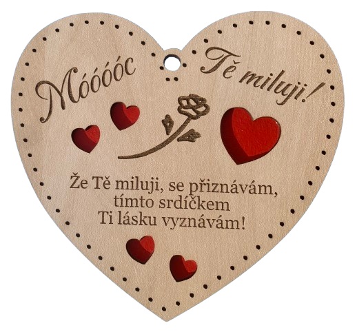 Dřevěné srdíčko Miluji Tě