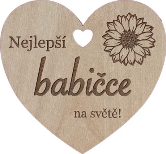 Nejlepší babičce Dřevěné srdíčko