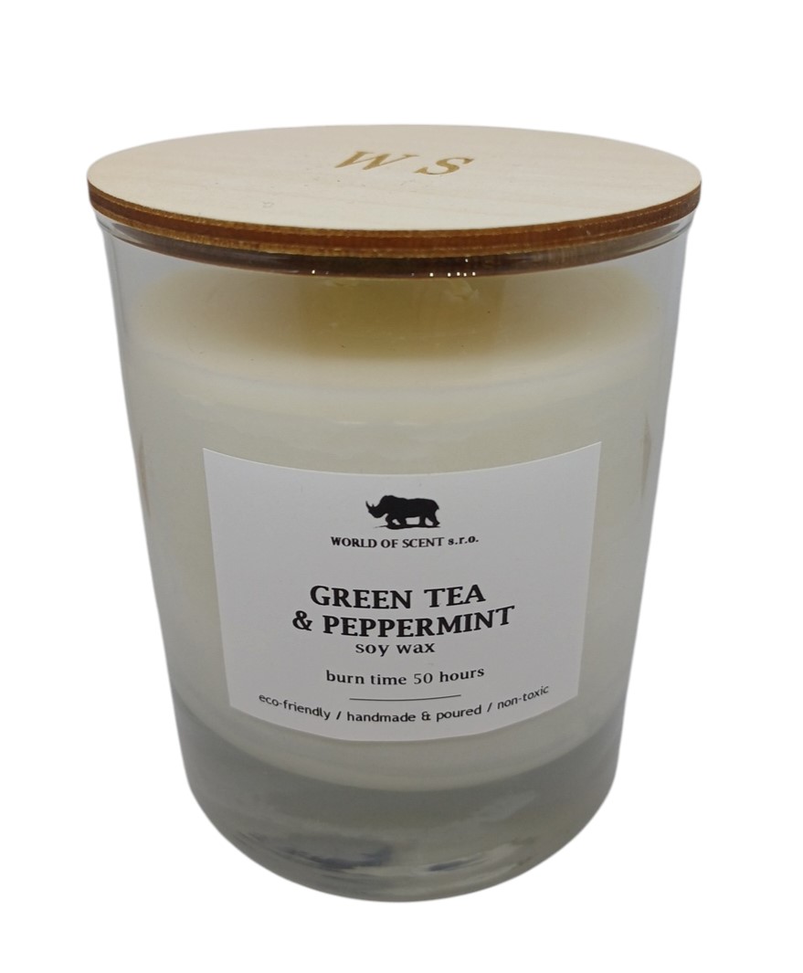 Green tea a pappermint - Přírodní sójová svíčka