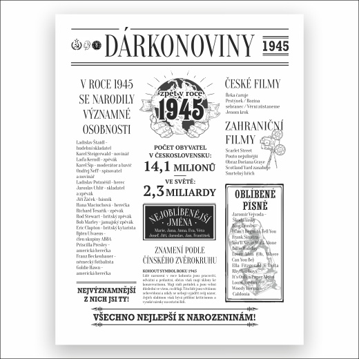 Dárkonoviny z roku 1945