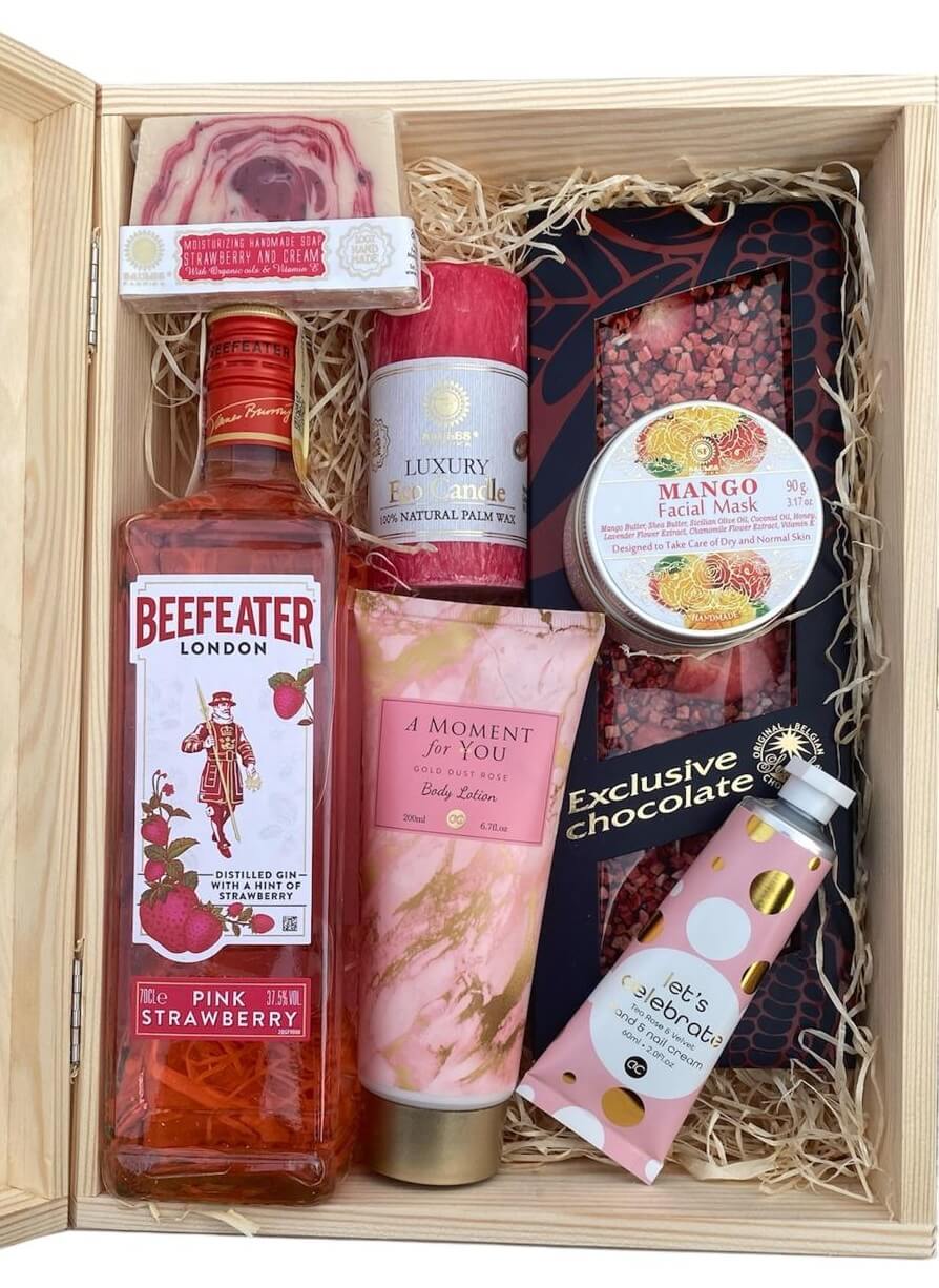 Dárkový dřevěný box Pink