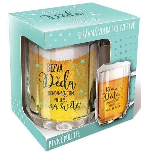 Sklenice na pivo Bezva děda