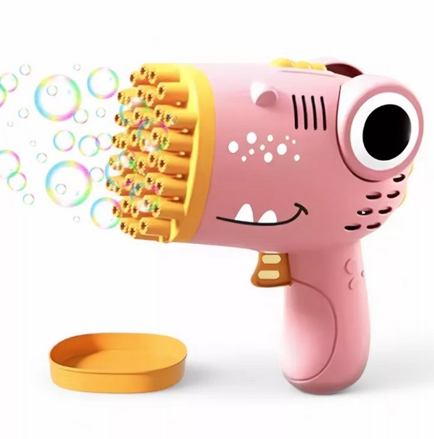 Dinosauří pistole na bubliny růžová