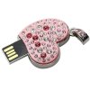 USB flash disk Srdce růžové s kamínky 32 GB