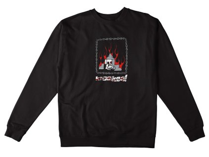 Mikina Krooked Chain Frame Crewneck Black