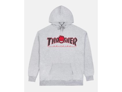 Mikina Thrasher x Spitfire Big Head Outline Hoodie Ash Grey