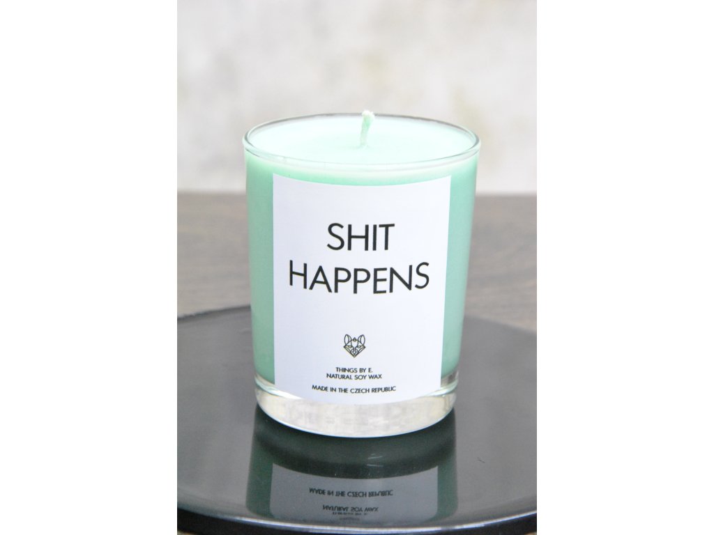 IRONIC CANDLES- sójová svíčka SHIT HAPPEN
