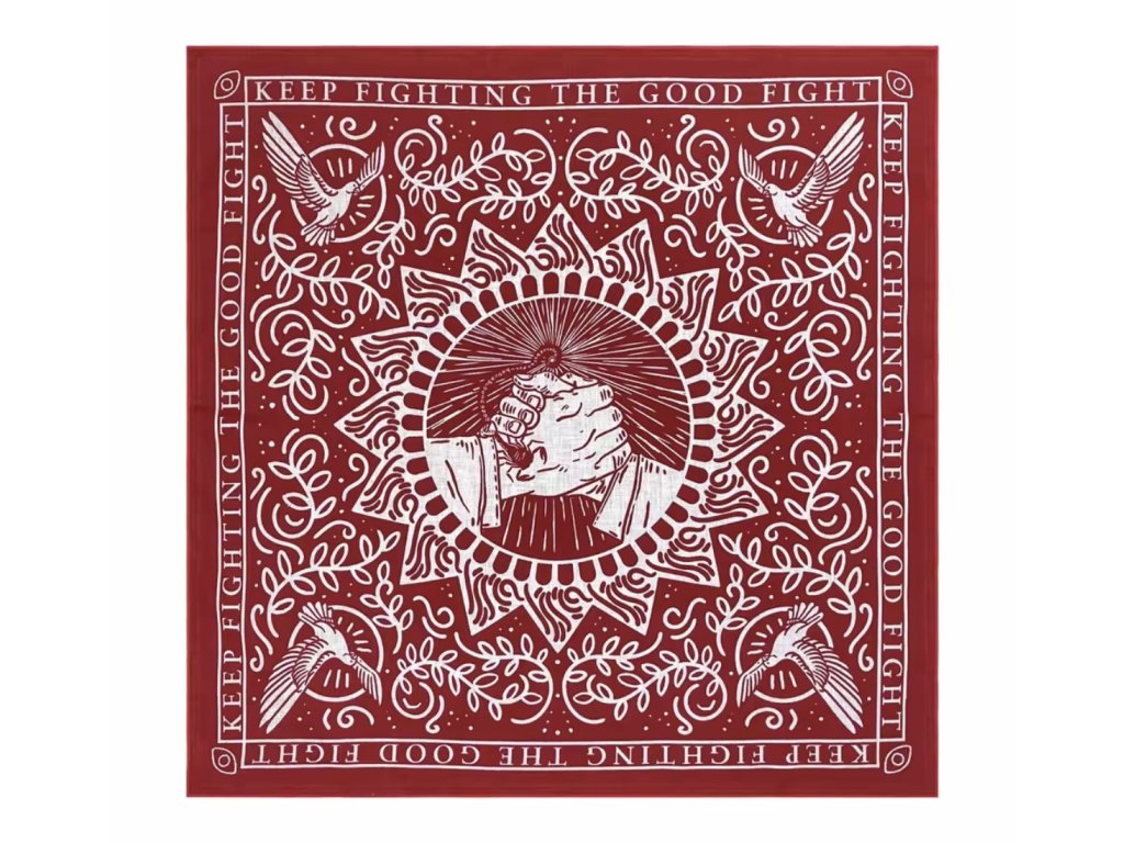 DARK bavlněný šátek / bandana - GOOD FIGHT RED