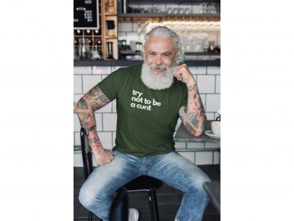 8772 t shirt mockup of a tattooed man at a cafe 28416
