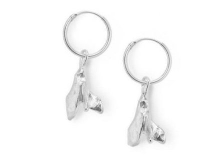 La Dominique Náušnice visací jeden brambořík - stříbrné