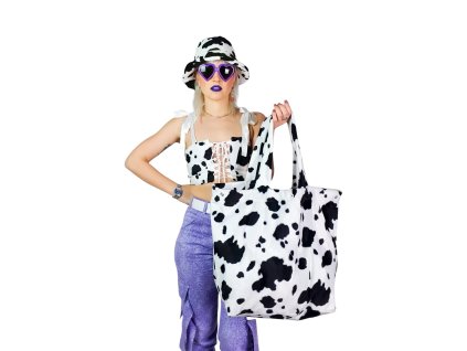 Princess Tiramisu giga purse - velká chlupatá taška COW / DALMATIN