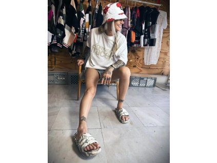 City Folklore - Forever Fracek boxy top bílá