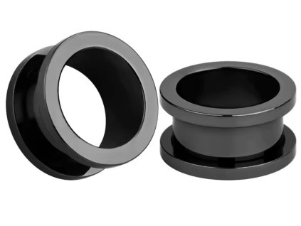 Tunel / Plug / Roztahovák - nerezová ocel / černá simple / BLACK