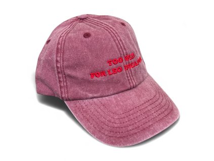 DARK CAP - kšiltovka TOO OLD FOR LEO DICAPRIO / ČERVENÁ WASHED