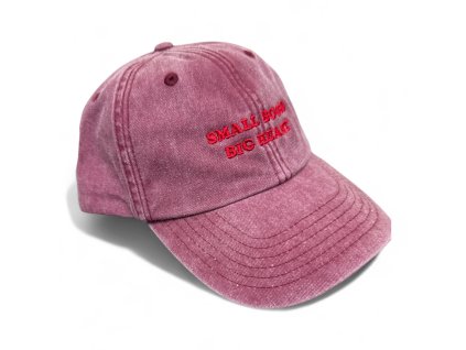 DARK CAP - kšiltovka SMALL BOOBS BIG HEART / ČERVENÁ WASHED