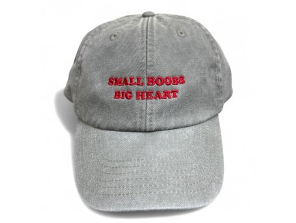 DARK CAP - kšiltovka SMALL BOOBS BIG HEART / ŠEDÁ WASHED