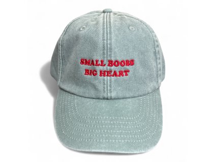 DARK CAP - kšiltovka SMALL BOOBS BIG HEART / SVĚTLE ZELENÁ WASHED
