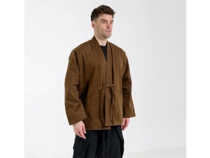 A_SSIMETRIA unisex kimono hnědé